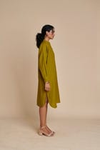 Mehendi Linen Shirt Dress view 5