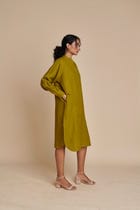 Mehendi Linen Shirt Dress view 7