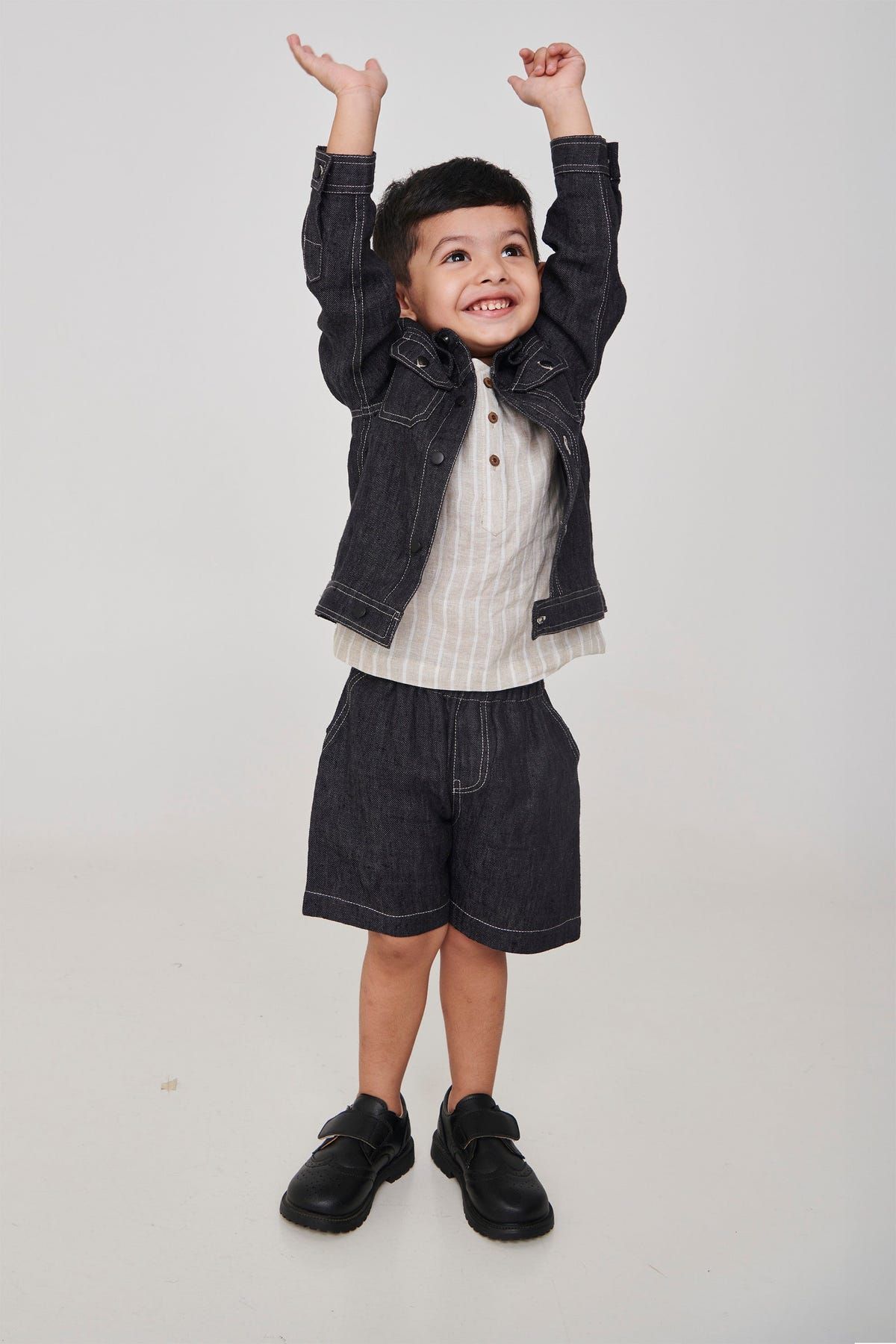 Graphite Linen Denim Boys Jacket Set - Sale - image 7