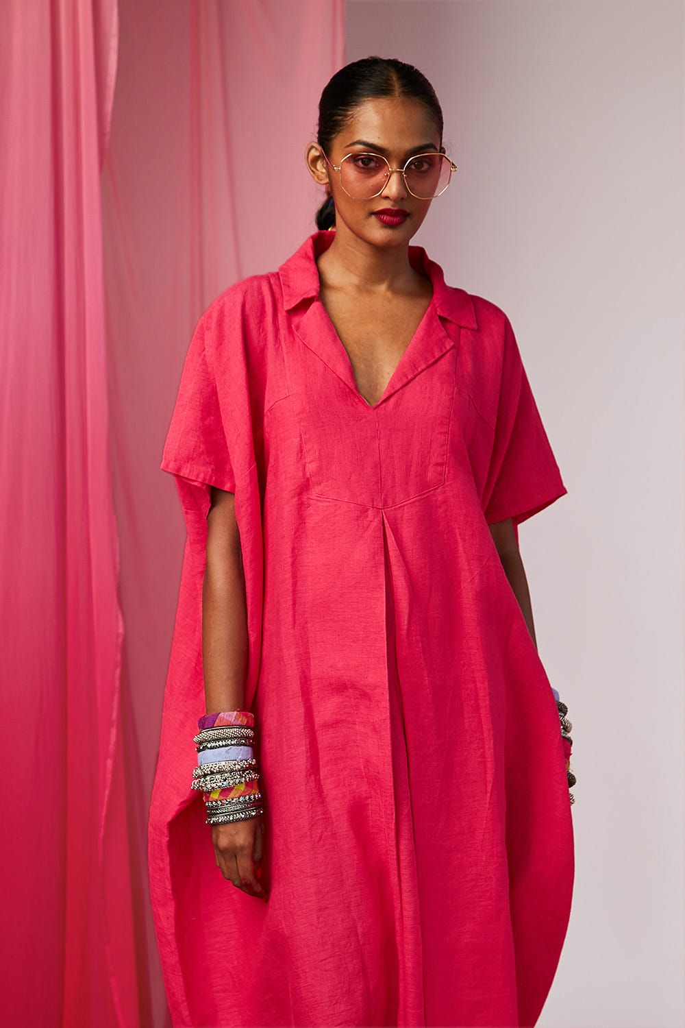 Rani Linen Kaftan Dress - image 2