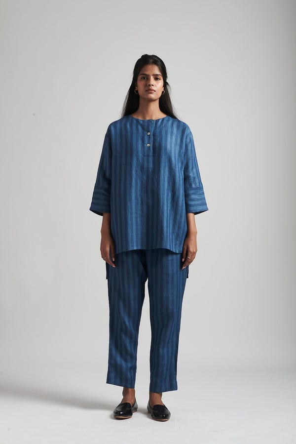 Saphed — Malhar Linen Short Kurta Set - Sale