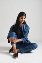 Malhar Linen Short Kurta Set - Sale view 6