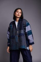 Patchwork Linen Kantha Oversized Jacket view 1