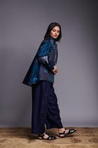 Patchwork Linen Kantha Oversized Jacket view 11