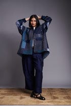 Patchwork Linen Kantha Oversized Jacket view 13