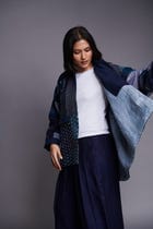 Patchwork Linen Kantha Oversized Jacket view 17