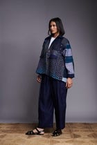 Patchwork Linen Kantha Oversized Jacket view 3