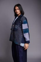 Patchwork Linen Kantha Oversized Jacket view 7