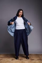 Patchwork Linen Kantha Oversized Jacket view 9