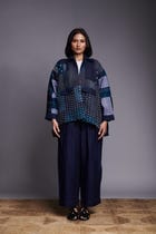 Patchwork Linen Kantha Oversized Jacket view 10