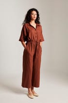 Mocha Co-Linen Boilersuit - Sale view 1