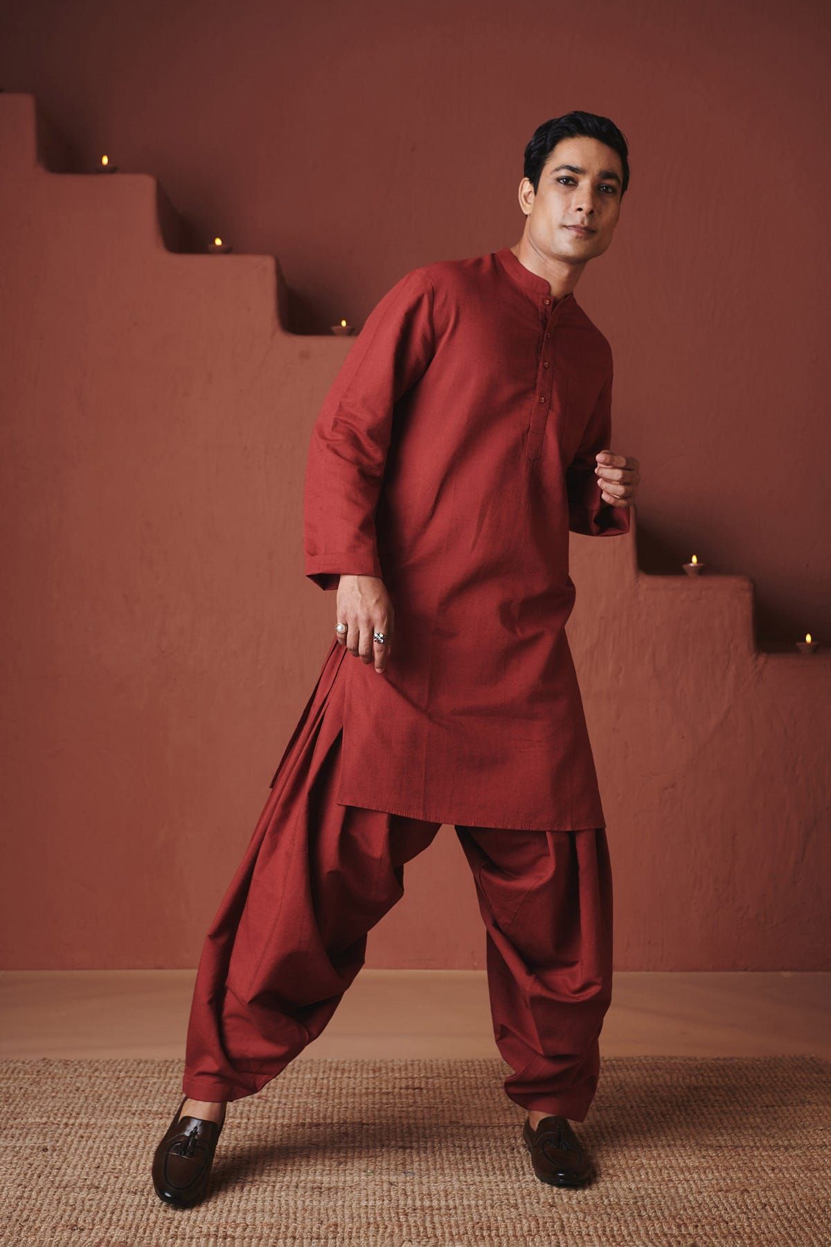 Brick Co-Linen Men's Dhoti Pants - image 4