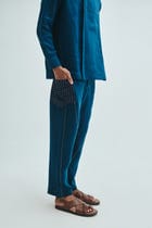 Indigo Linen Kantha Men's Panelled Pants view 5