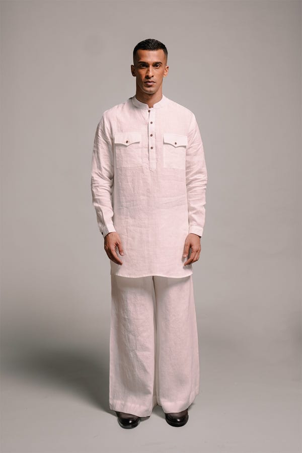 Saphed — Taj Co-Linen Men's Saif Kurta Set