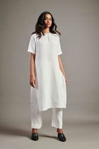 Taj Co-Linen Half Sleeves Kurta Set view 5