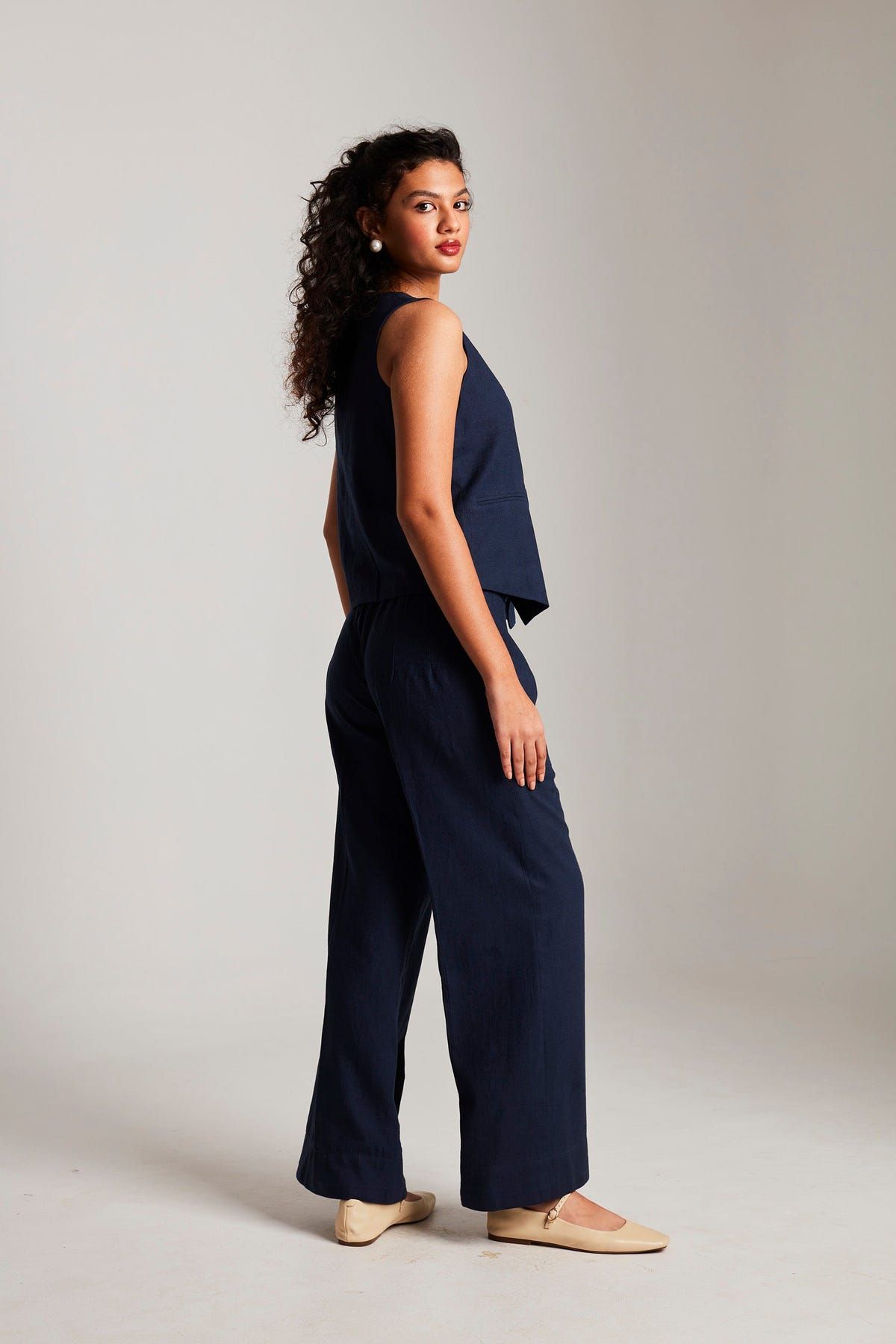 Navy Co-Linen Waistcoat Set - Sale - image 4