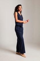 Navy Co-Linen Waistcoat Set - Sale view 6