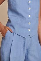Ashwem Linen Side Pleated Pants - Sale view 3