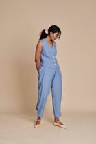 Ashwem Linen Side Pleated Pants - Sale view 5