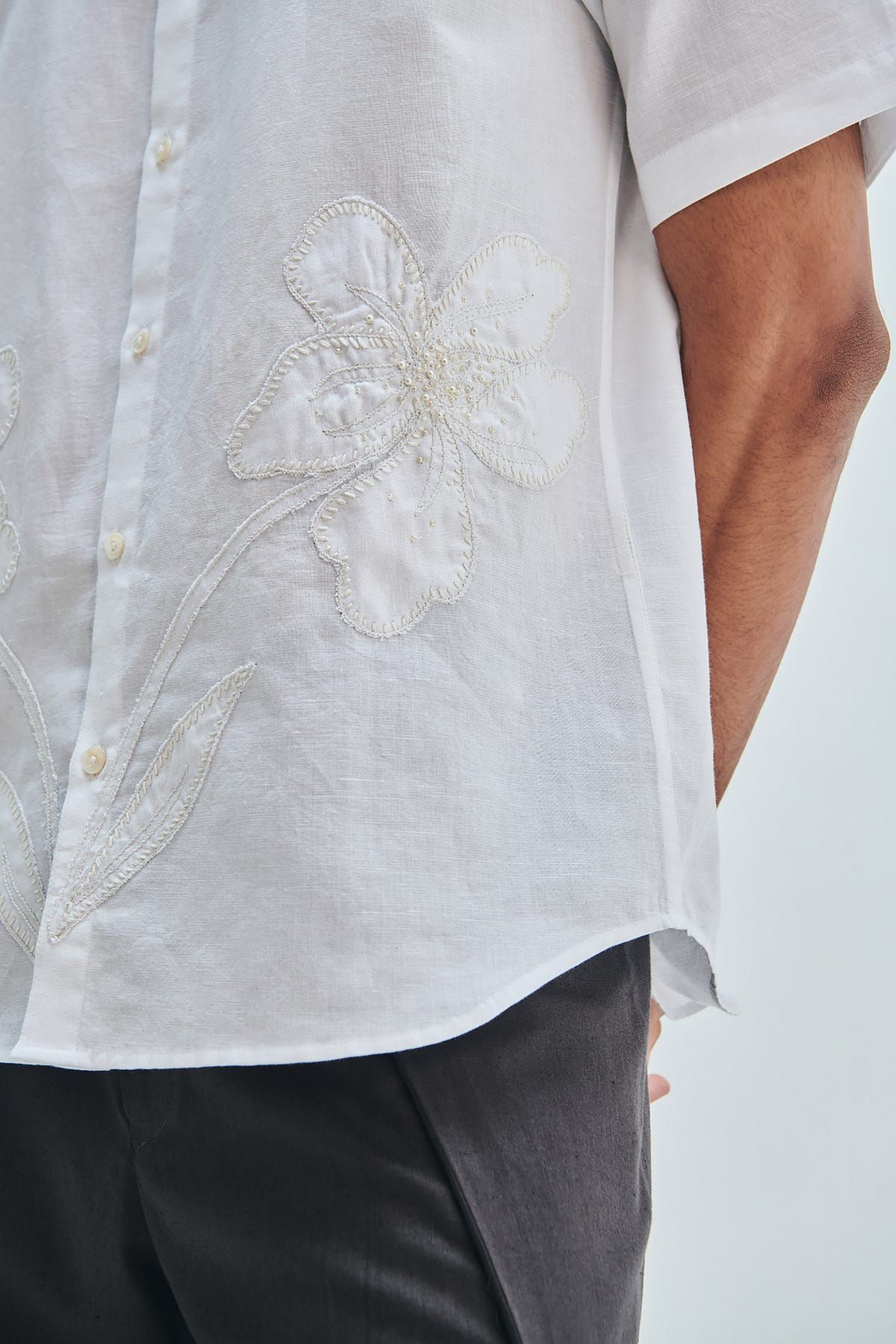 Taj Co-Linen Embroidered Men’s Applique Half Sleeves Shirt - image 3