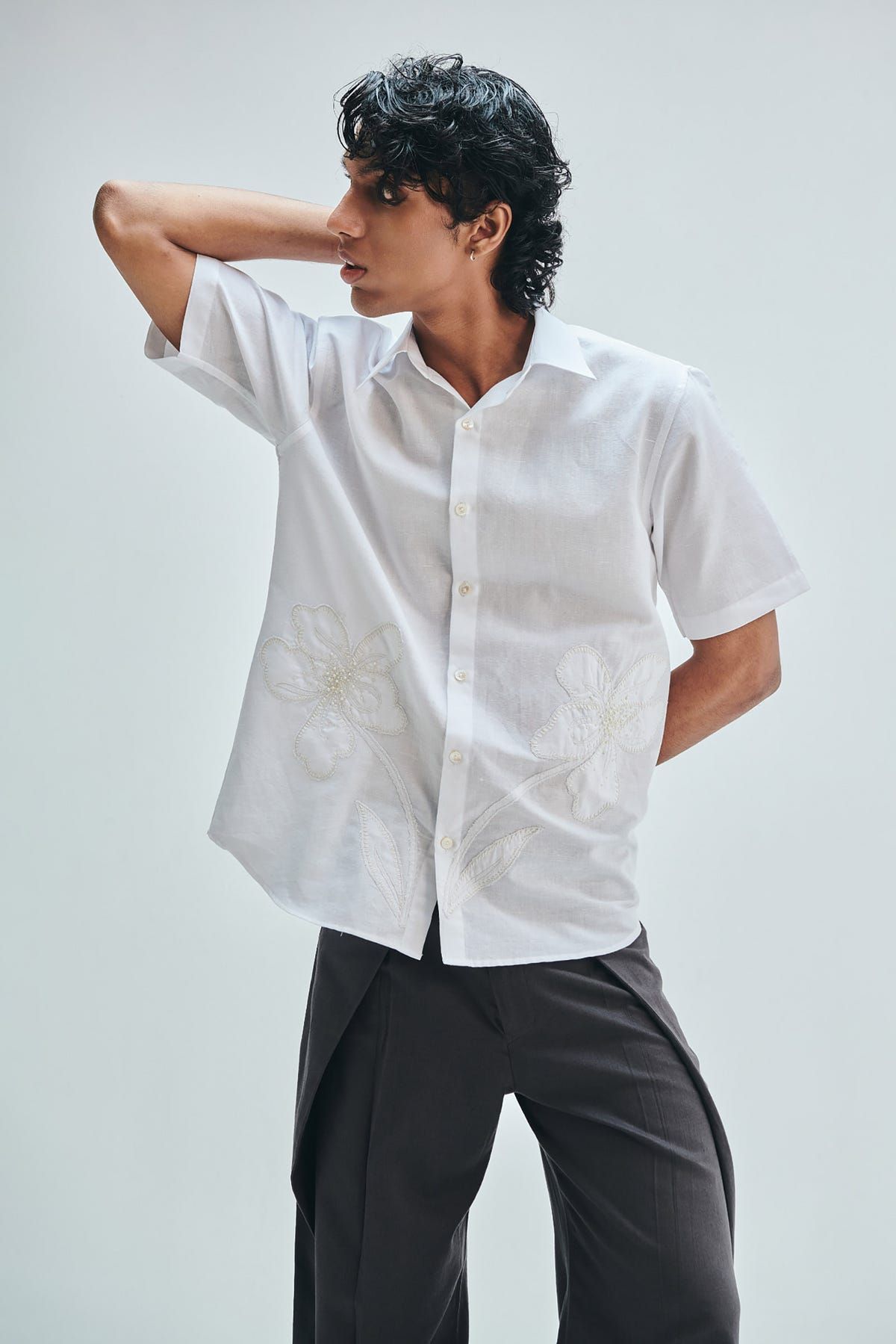 Taj Co-Linen Embroidered Men’s Applique Half Sleeves Shirt - image 9