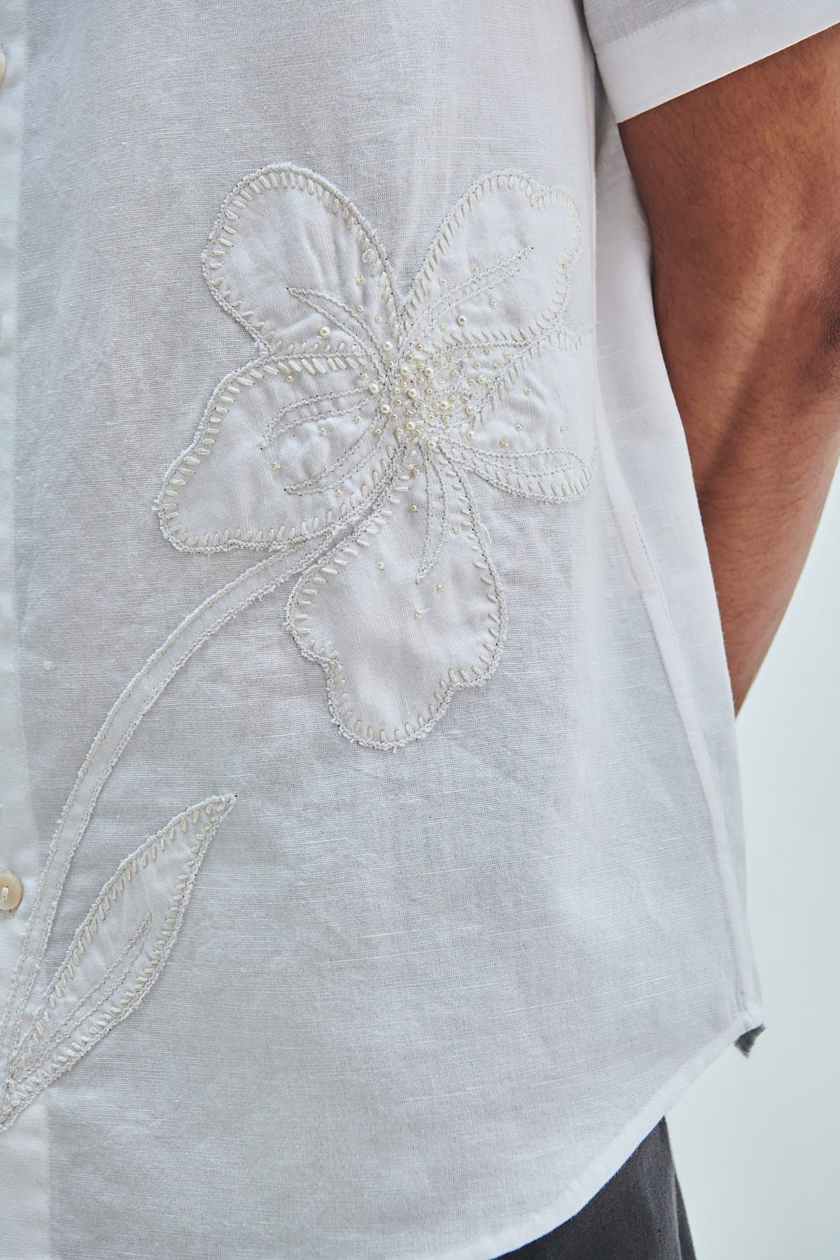Taj Co-Linen Embroidered Men’s Applique Half Sleeves Shirt - image 10