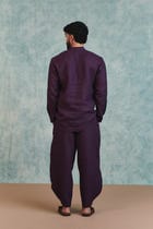 Plum Linen Men's Shirt Kurta view 7