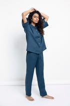Indigo Linen Women's Pyjama Set view 1
