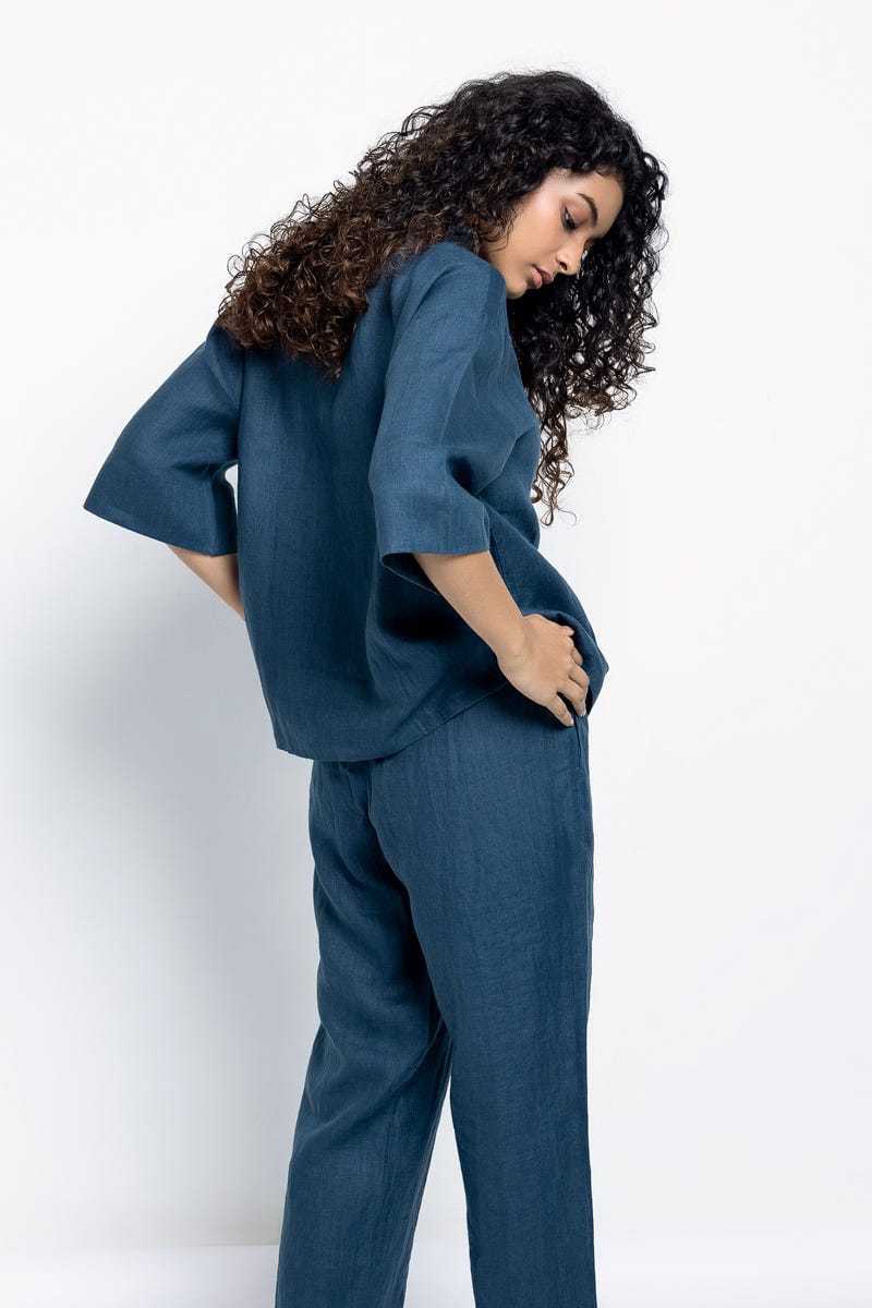 Indigo Linen Women's Pyjama Set - image 2