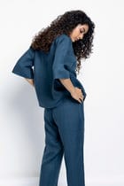 Indigo Linen Women's Pyjama Set view 2