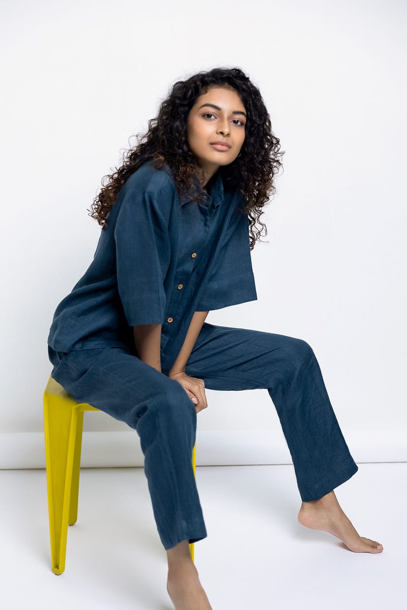 Indigo Linen Women's Pyjama Set - image 4