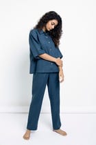 Indigo Linen Women's Pyjama Set view 6