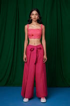 Coral Linen Bustier Top - Sale view 2
