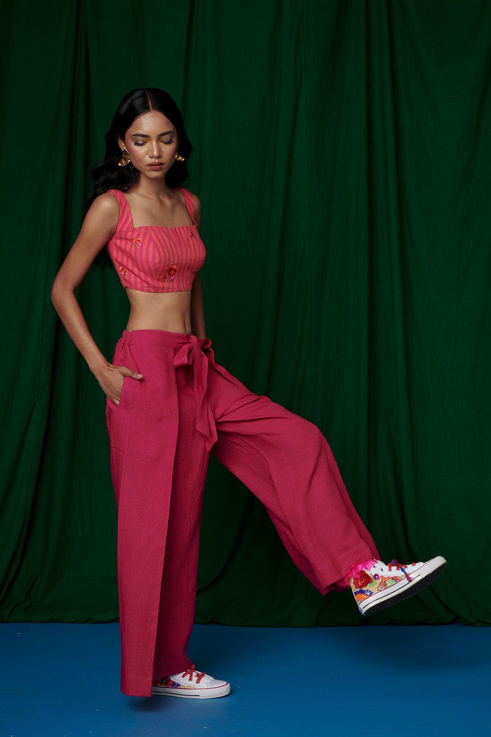 Coral Linen Bustier Top - Sale - image 3