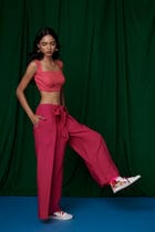 Coral Linen Bustier Top - Sale view 3