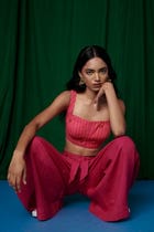 Coral Linen Bustier Top - Sale view 4
