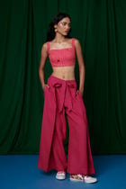 Coral Linen Bustier Top - Sale view 5