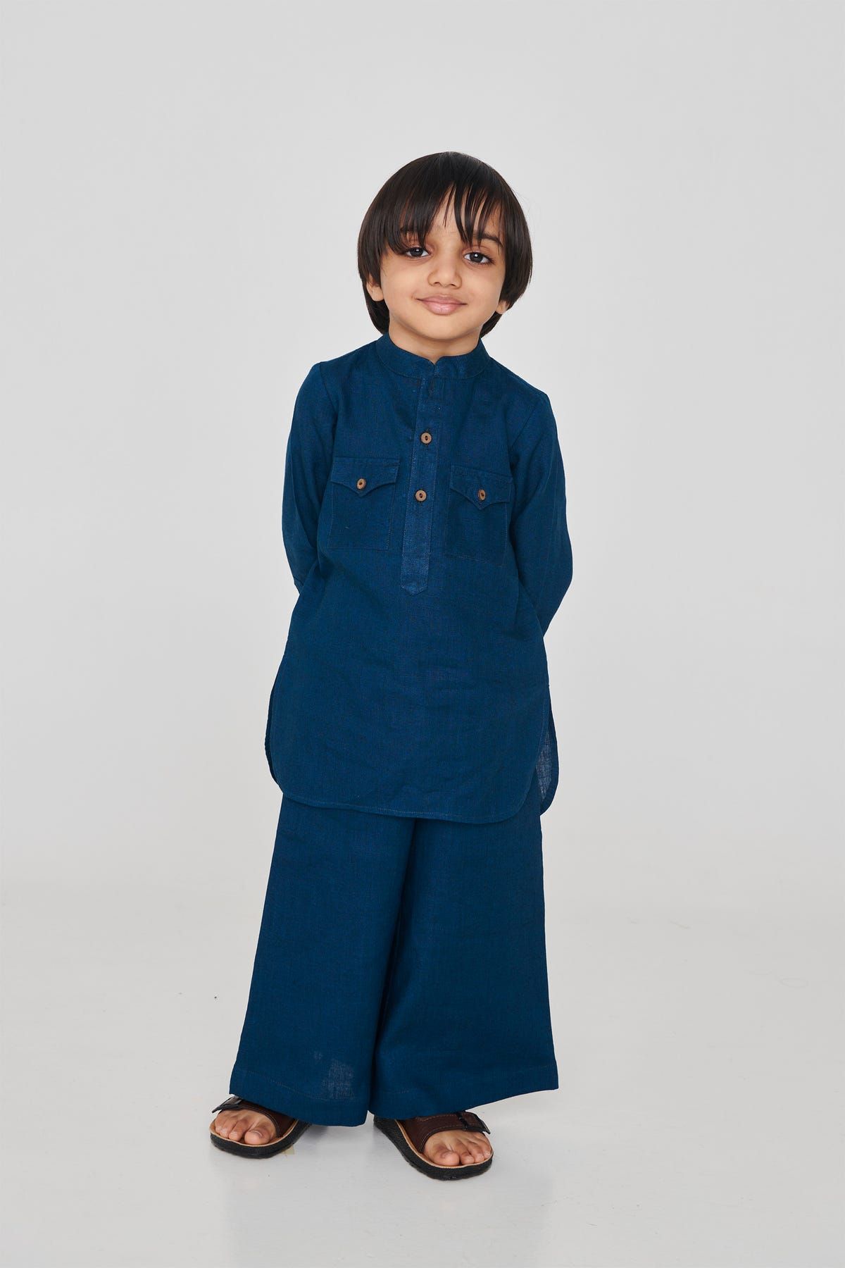 Indigo Linen Boys Saif Kurta Set - image 1
