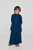 Indigo Linen Boys Saif Kurta Set view 1