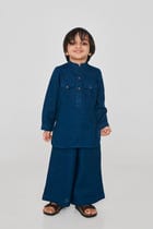 Indigo Linen Boys Saif Kurta Set view 3