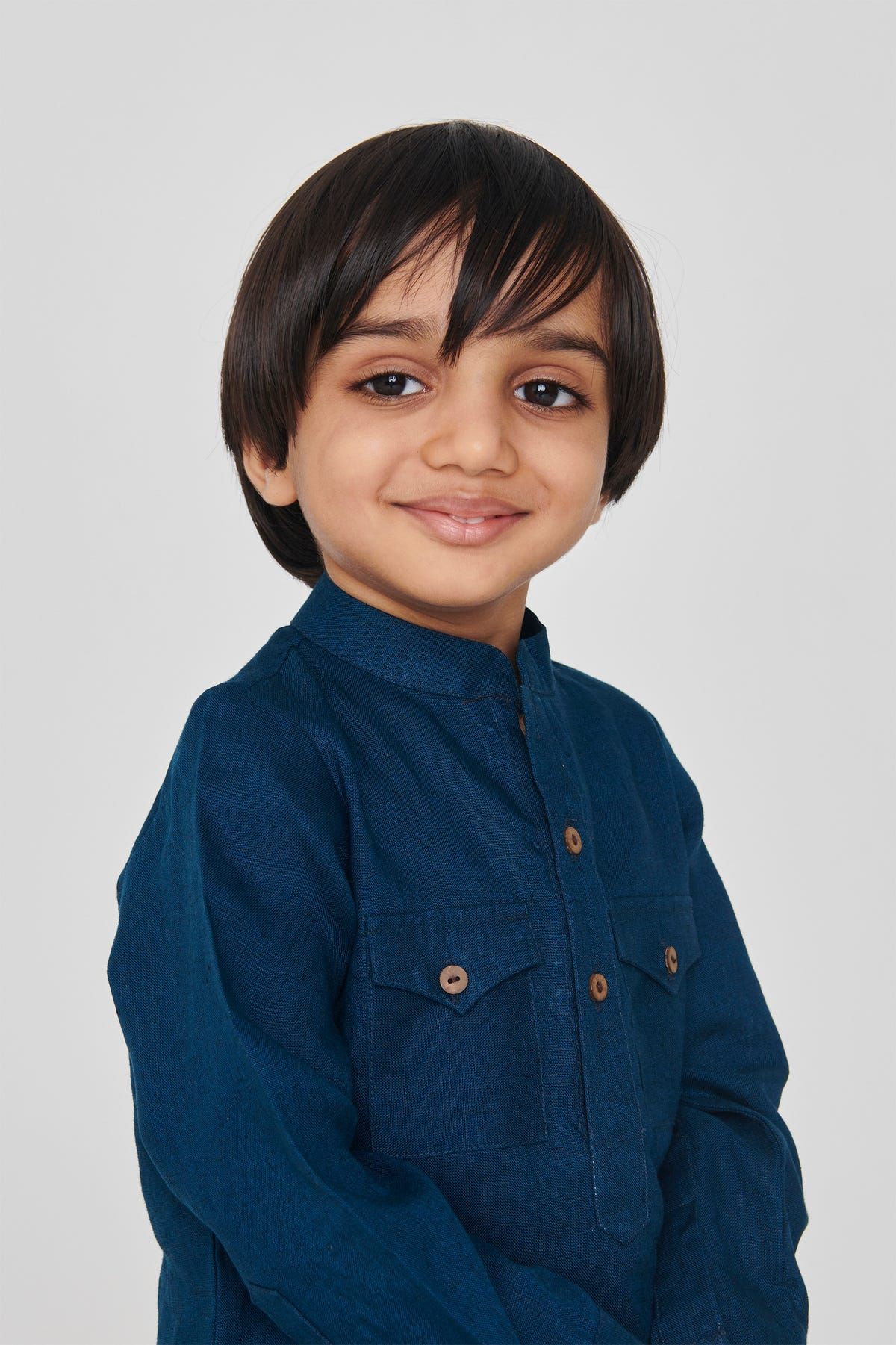 Indigo Linen Boys Saif Kurta Set - image 7