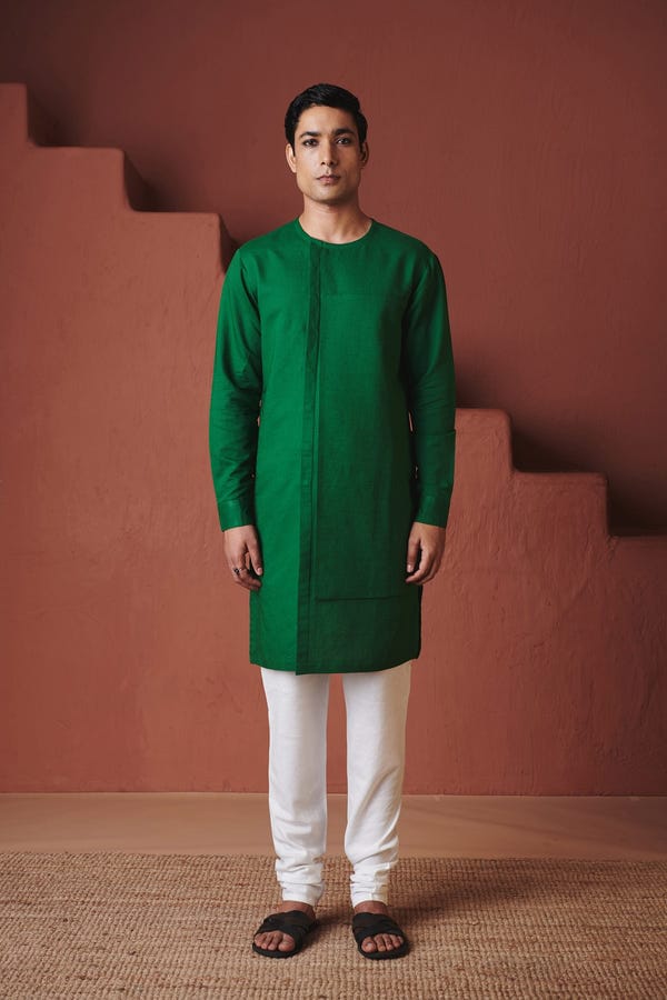 Saphed — Vanilla Co-Linen Men's Churidar