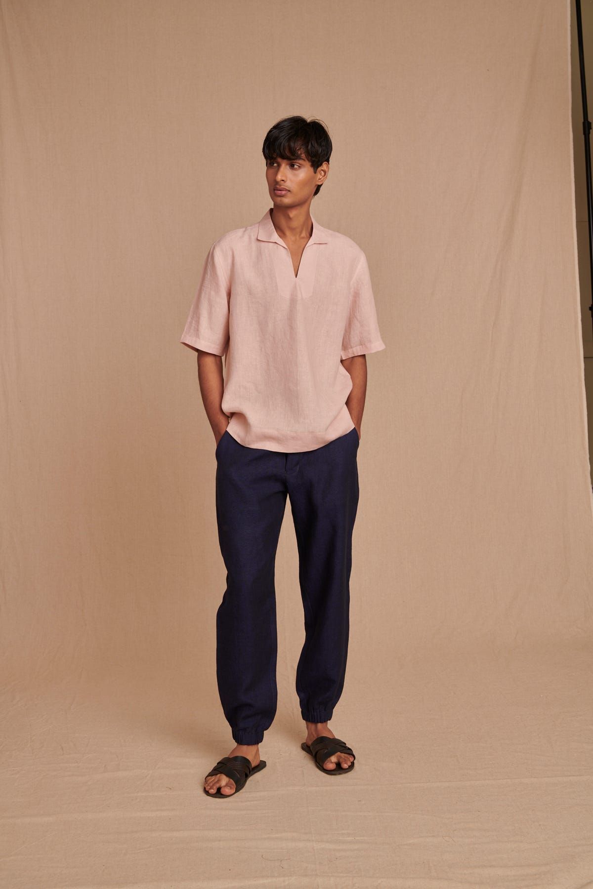 Blush Linen Men's Popover Shirt - image 2