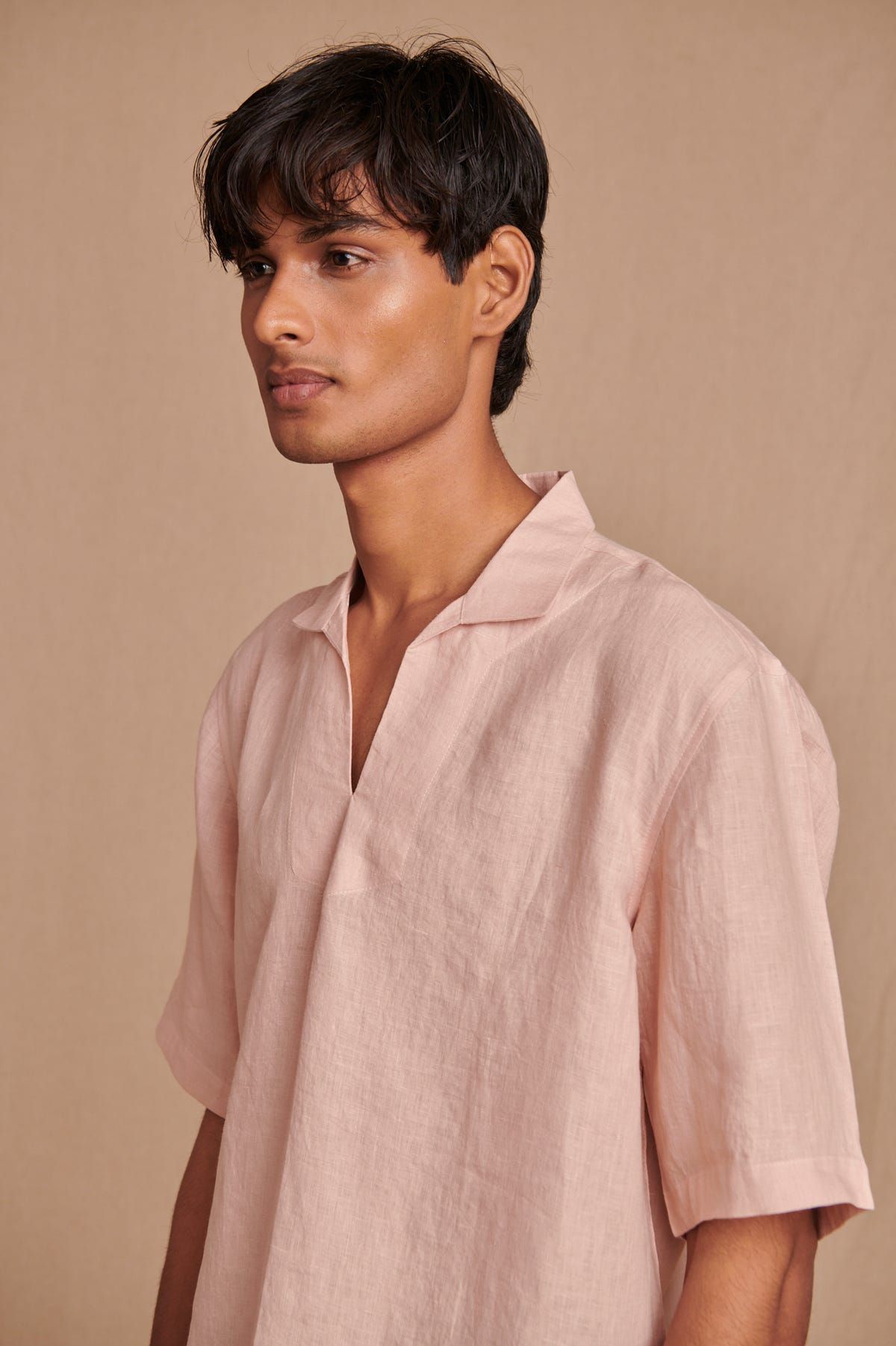 Blush Linen Men's Popover Shirt - image 5