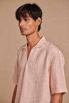 Blush Linen Men's Popover Shirt view 5