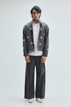 Pebble Co-Linen Embroidered Men’s Stand Collar Jacket view 3