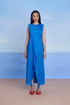 Santorini Linen Drape Dress - Sale view 2