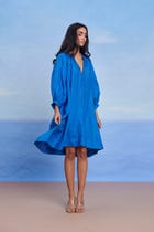 Santorini Linen Lace Panelled Dress - Sale view 8