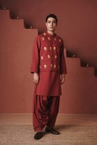 Brick Co-Linen Men's Nehru Jacket view 1