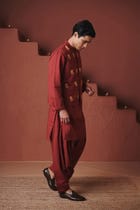 Brick Co-Linen Men's Nehru Jacket view 3